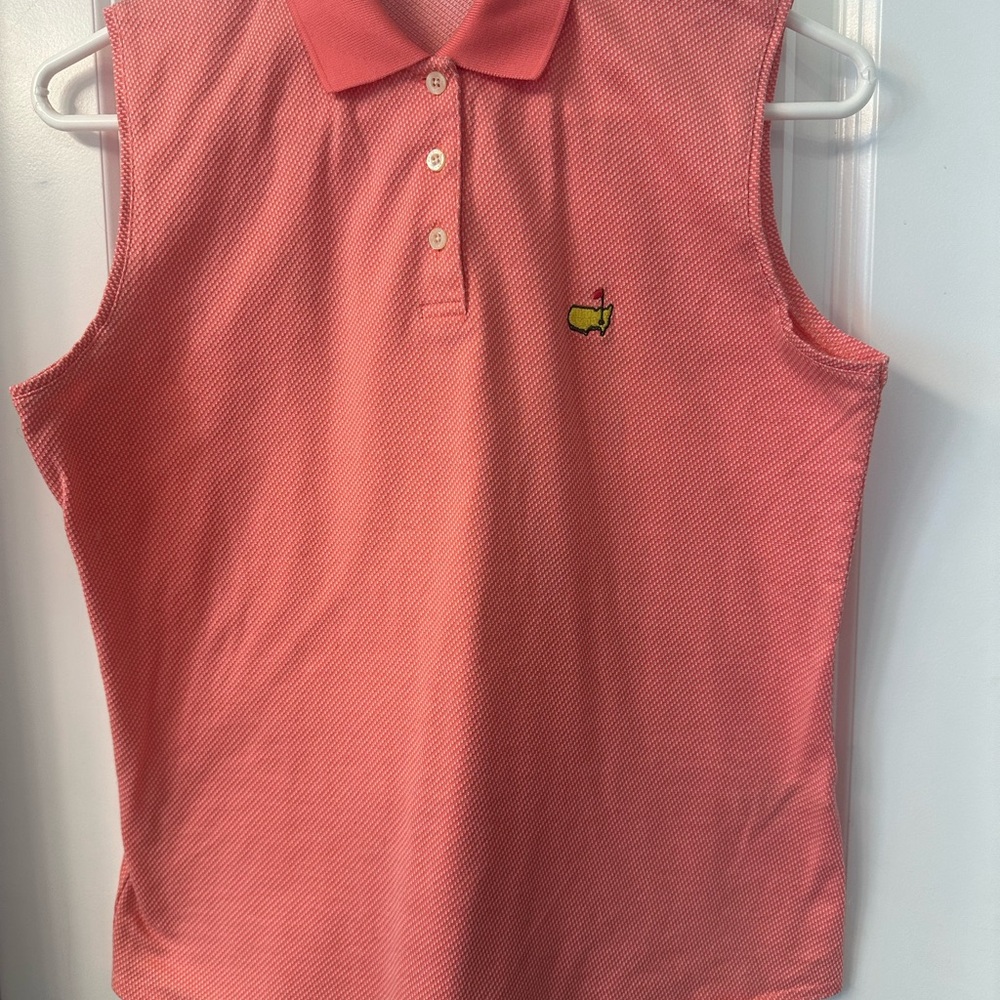 Women's Pink Sleeveless Polo Top